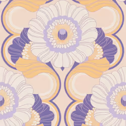 AS Creation 70's Retro Floral Chic Purple Wallpaper Textured