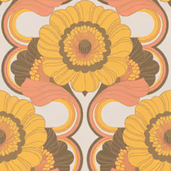 AS Creation 70's Retro Floral Chic Brown Wallpaper Textured Paste The Wall