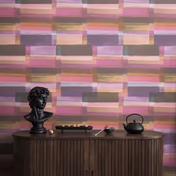 AS Creation Purple Horizontal Blocks Wallpaper Geometric Abstract Paste The Wall