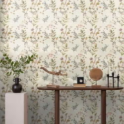 Anna D'Andrea Green Botanical Wallpaper Floral Traditional Paste The Wall Vinyl