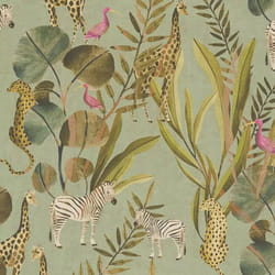 AS Creation Safari Animals Green Wallpaper Dense Jungle Paste The Wall Vinyl
