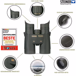 Steiner Ranger Xtreme 10x42 hunting binocular - High 10x magnification, large field of view, outstanding optical performance, bright pictures - Made