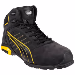 ) Puma Safety Amsterdam Mid Leather Black Safety Boots - Black, 6.5 (Adults'