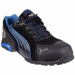 ) Puma Safety Rio Low Leather Black Safety Trainers - Black, 6 (Adults'