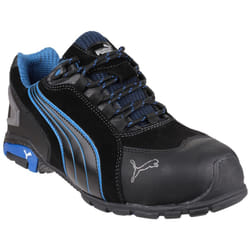 ) Puma Safety Rio Low Leather Black Safety Trainers - Black, 6 (Adults'