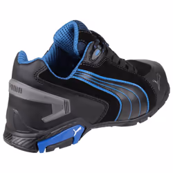 ) Puma Safety Rio Low Leather Black Safety Trainers - Black, 10 (Adults'