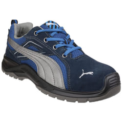 ) Puma Safety Omni Sky Low Suede+Textile Blue Safety Trainers - Blue, 10.5 (Adults'
