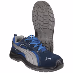 ) Puma Safety Omni Sky Low Suede+Textile Blue Safety Trainers - Blue, 10.5 (Adults'