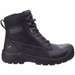 ) Puma Safety Conquest 630730 Leather Black Safety Boots - Black, 13 (Adults'