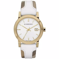 Burberry BU9110 Leather White Large Check Women's Watch