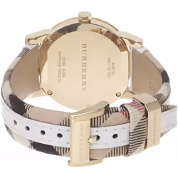 Burberry BU9110 Leather White Large Check Women's Watch