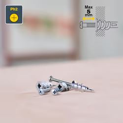 Self Drilling Plasterboard Fixings, Pack of 10 Heavy Duty Metal Plasterboard Fixings, 6-16 mm Wall Thickness, 5 kg Load, No Drill Plasterboard Screws,