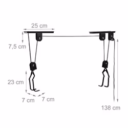 Bicycle Garage Storage Rack, Bike Lifter, up to 20kg, Ceiling Holder, Black