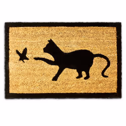 Relaxdays 10016759, Decorative doormat, Indoor/outdoor, Rectangular, Black, Brown, Monochromatic, Coir