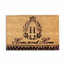 Relaxdays 10016797, Decorative doormat, Indoor/outdoor, Rectangular, Black, Brown, Monochromatic, Coir