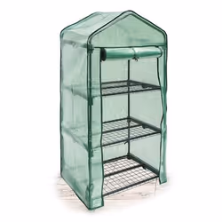 Relaxdays Greenhouse with PE foil, Greenhouse, Green, Plastic, Steel, 1 door(s), Zipper