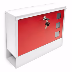 Relaxdays 10017418_358, Wall-mounted, Steel, Red, Silver, White, Monochromatic, 360 mm, 100 mm