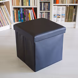 Relaxdays 10019043 foot stool Fibreboard, Foam, Plastic Black - Additional view 2