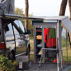 Relaxdays Canvas Wardrobe with Clothes Rail
