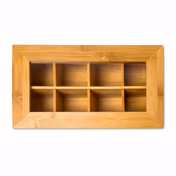 Relaxdays 10019145_408 tea box Bamboo, Plastic