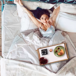 Relaxdays Bamboo Breakfast Tray White Tabletop