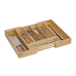 Relaxdays 10016098 desk drawer organizer Bamboo Natural