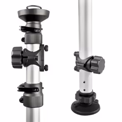 Relaxdays Telescoping Bike Stand for 2 Bicycles, Adjustable from 160 to 340 cm, Aluminium & Plastic, Extends Between Floor & Ceiling, Silver