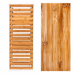 Relaxdays Bamboo Shoe Rack, With 2 Shelves, 33 x 70 x 24.5, Shoe Storage Unit, for 8 Pairs of Shoes, Brown-White