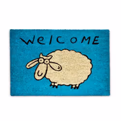 Relaxdays 10017712, Decorative doormat, Indoor/outdoor, Rectangular, Blue, Image, Coconut
