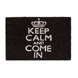 Relaxdays 10017759, Decorative doormat, Indoor/outdoor, Rectangular, Black, White, Monochromatic, Coir