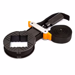 Relaxdays Strap Wrench With 4 Clamping Jaws 4m Nylon Strap Clamp Jaws for Gluing  Nailing  Screwing Freely Adjustable 3 x 10 x 28 cm  Black