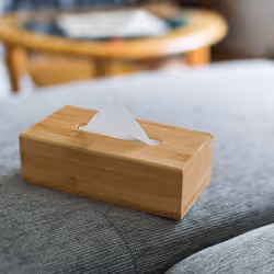 Relaxdays Bamboo Tissue Box