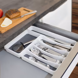 Relaxdays 10019240 desk drawer organizer Plastic, Rubber Grey, White