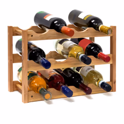 Relaxdays 10019279, 12 bottle(s), Walnut, Wood, Wood, Tabletop wine rack