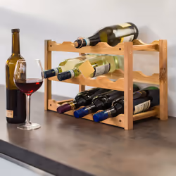 Relaxdays 10019279 wine rack Tabletop wine rack 12 bottle(s) Walnut, Wood Wood