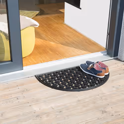 Relaxdays 10020192 door mat Rubber mat Outdoor Half-round Black
