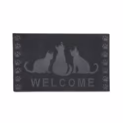 Relaxdays 10020200, Decorative doormat, Indoor/outdoor, Rectangular, Black, Monochromatic, Rubber