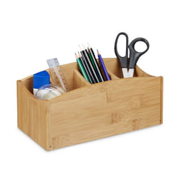 Relaxdays Bamboo Desk Organiser 4 Compartments