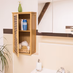 Relaxdays Bamboo Bathroom Cabinet with 2 Shelves
