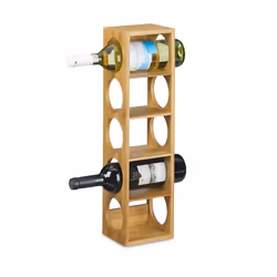 Relaxdays 10020332, 5 bottle(s), Bamboo, Natural, Tabletop wine rack