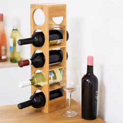 Relaxdays 10020332 Tabletop wine rack 5 bottle(s) Bamboo Natural