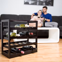 Relaxdays 10020333 wine rack Floor wine rack 20 bottle(s) Wood Black