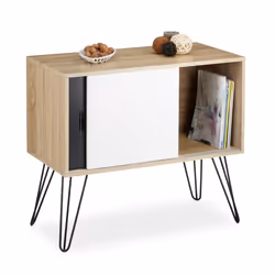 Relaxdays 10020348, 2 door(s), Natural wood, Medium Density Fiberboard (MDF), Wood, Medium Density Fibreboard (MDF), Sliding ...
