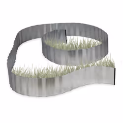 Relaxdays Galvanised Lawn Edge, Metal fencing, Panel, Border fencing, Silver, 160 mm, 5000 mm