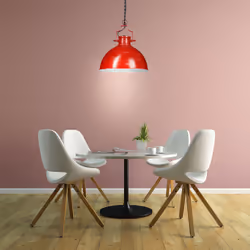 Relaxdays Industrial Pendant Light Red