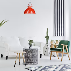 Relaxdays Industrial Pendant Light Red