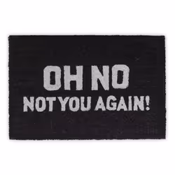 Relaxdays ‘Oh No’ Coir Doormat, Decorative doormat, Indoor, Rectangular, Beige, Black, Image, Coconut