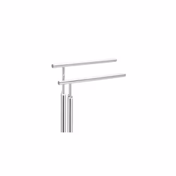 Relaxdays Towel Holder Freestanding, Towel Rack, 2 Rails, H x B x D: approx. 78 x 46 x 20 cm, Chromed Towel Stand, Silver