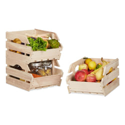 Relaxdays Wooden Stacking Boxes