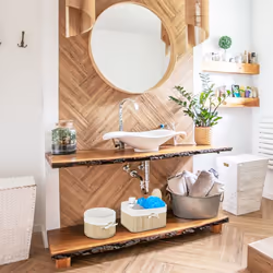 Relaxdays Set of 4 Bamboo Storage Baskets
